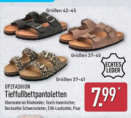 UP2FASHION Tieffußbettpantoletten