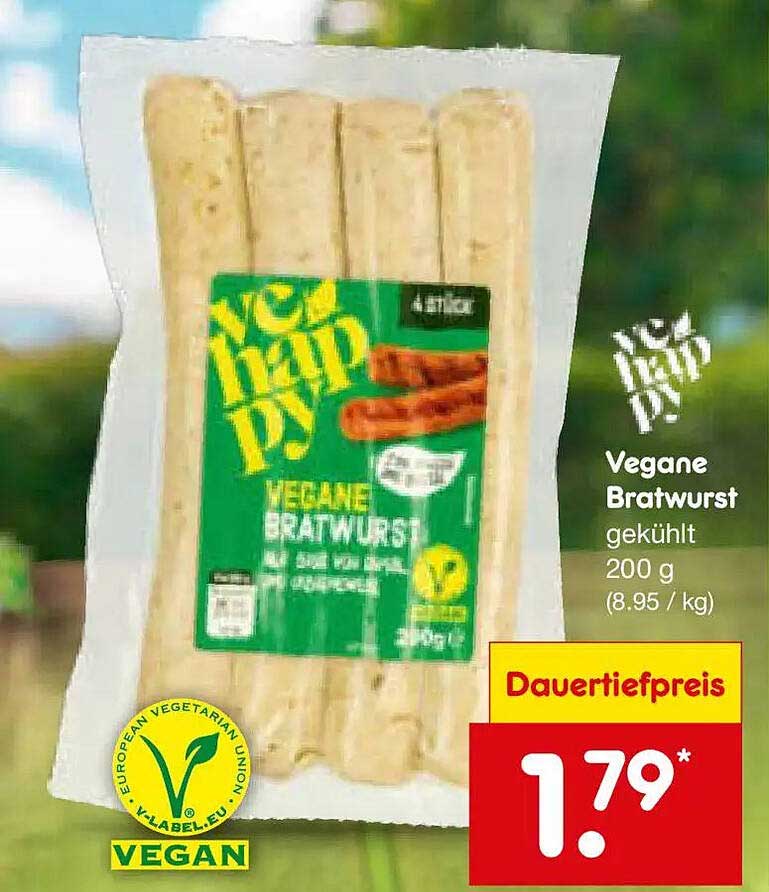 Vegane Bratwurst gekühlt 200 g