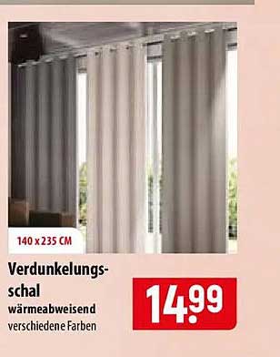 Verdunkelungsschal wärmeabweisend verschiedene Farben