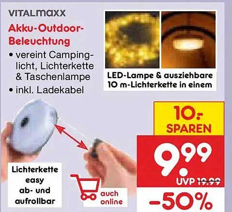 VITALmaxx Akku-Outdoor-Beleuchtung