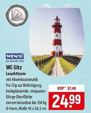WC-Sitz Leuchtturm mit Absenkautomatik
