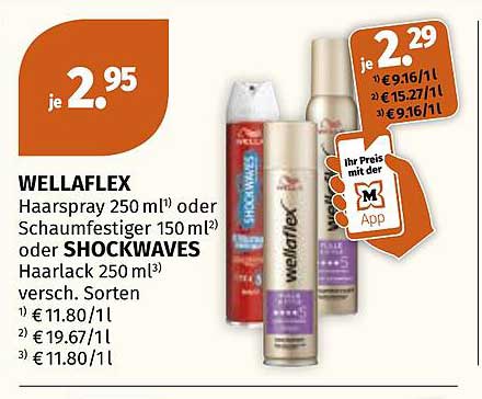 WELLAFLEX Haarspray 250 ml¹) oder Schaumfestiger 150 ml²) oder SHOCKWAVES Haarspray 250 ml³) versch. Sorten