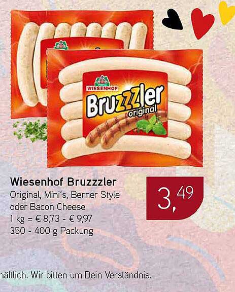 Wiesenhof Bruzzzler Original, Mini's, Berner Style oder Bacon Cheese