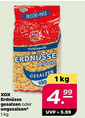 XOX Erdnüsse gesalzen oder ungesalzen* 1 kg