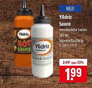 Yildriz Sauce verschiedene Sorten 265 ml Squeezeﬂasche je