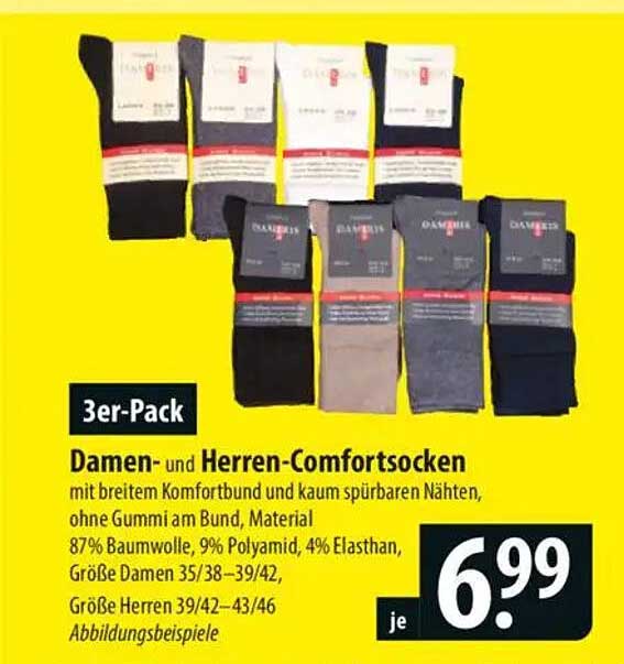 3er-Pack Damen- und Herren-Comfortsocken
