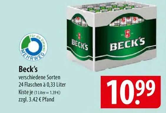 Beck's Bierkasten - 24 Flaschen à 0,33 Liter