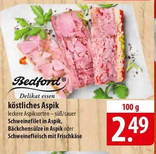 Bedford köstliches Aspik - leckere Aspiksorten – süß/sauer