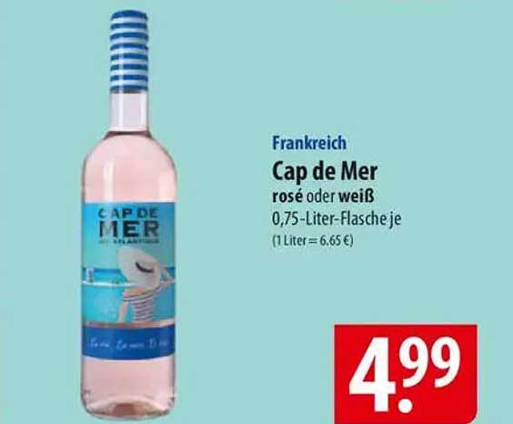 Cap de Mer Rosé oder Weiß 0,75-Liter-Flasche