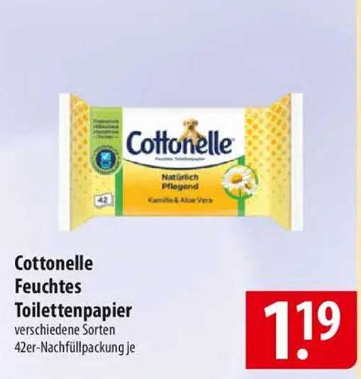 Cottonelle Feuchtes Toilettenpapier, verschiedene Sorten, 42er-Nachfüllpackung