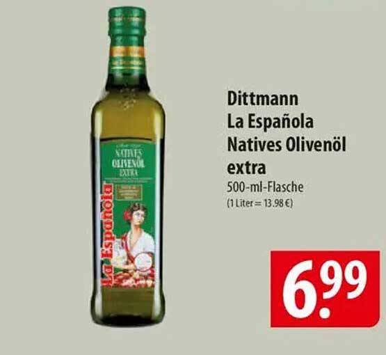 Dittmann La Española Natives Olivenöl extra 500-ml-Flasche