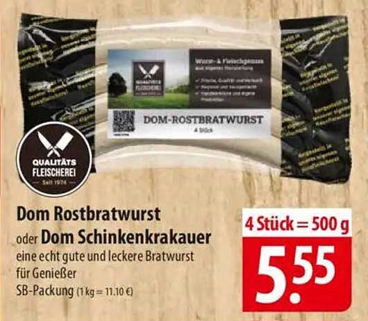 Dom Rostbratwurst oder Dom Schinkenkrakauer – Eine echt gute und leckere Bratwurst für Genießer