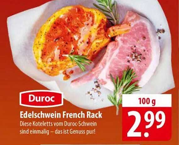 Duroc Edelschwein French Rack – Geschmack, der begeistert!