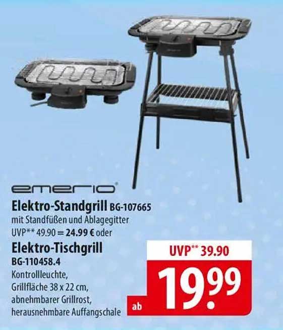 Elektro-Standgrill BG-107665 mit Standfüßen und Ablagegittern