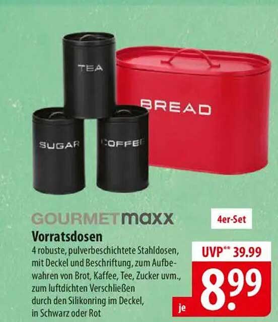 GOURMETmaxx Vorratsdosen 4er-Set