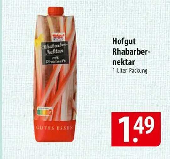 Hofgut Rhabarbernnektar 1-Liter-Packung