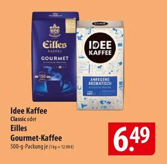 Idee Kaffee Classic oder Eilles Gourmet-Kaffee 500-g-Packung