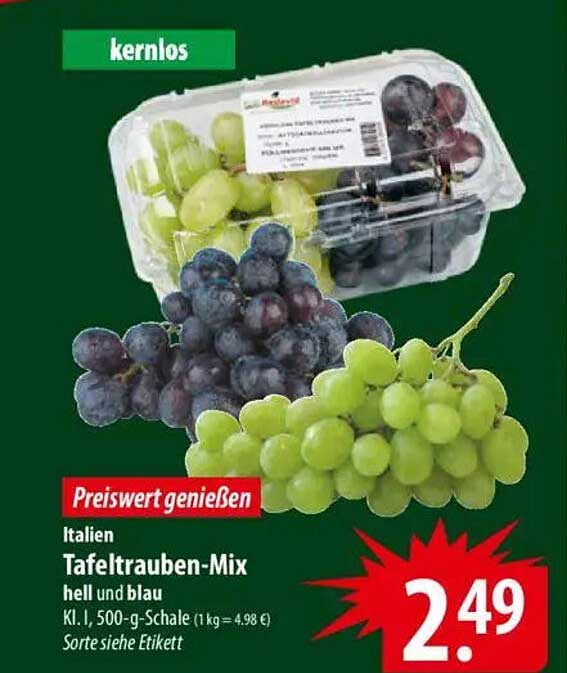 Italien Tafeltrauben-Mix hell und blau