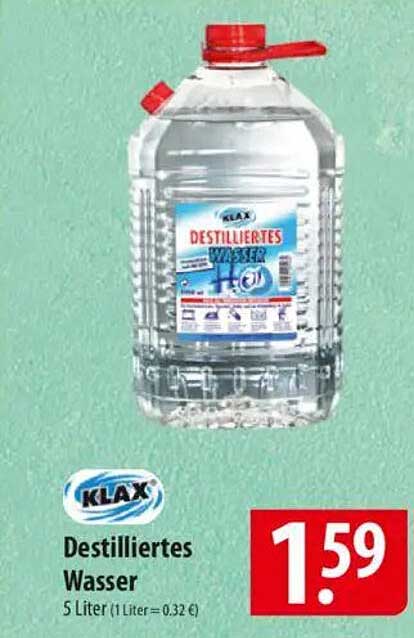 KLAX Destilliertes Wasser 5 Liter