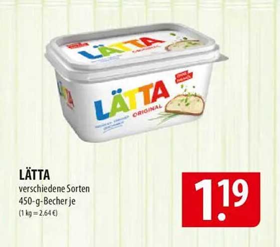 LÄTTA verschiedene Sorten 450-g-Becher je