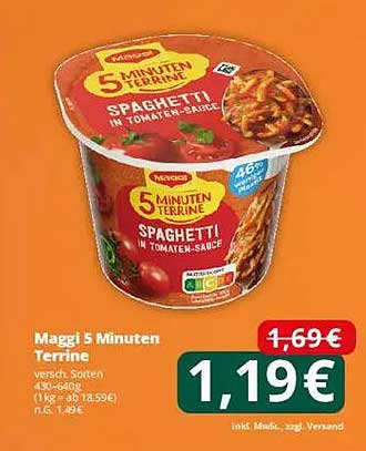 Maggi 5 Minuten Terrine Spaghetti in Tomatensauce