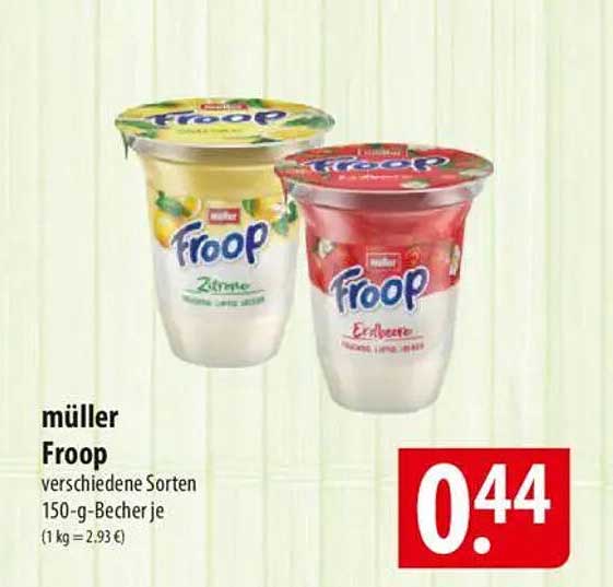 Müller Froop verschiedene Sorten 150-g-Becher je