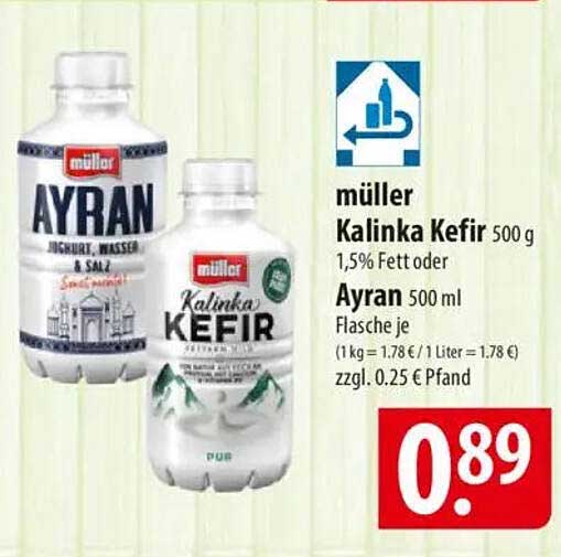 Müller Kalinka Kefir 500 g oder Ayran 500 ml