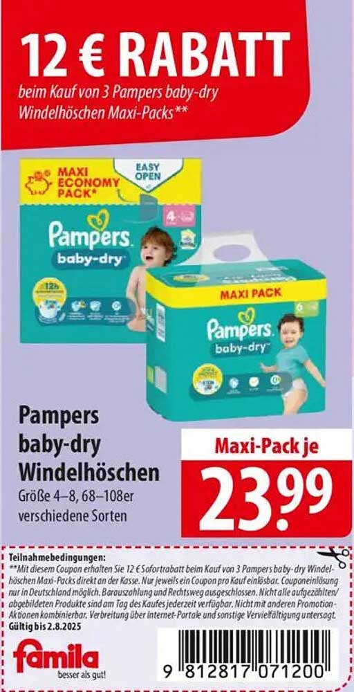 Pampers baby-dry Windelhöschen Maxi-Packs