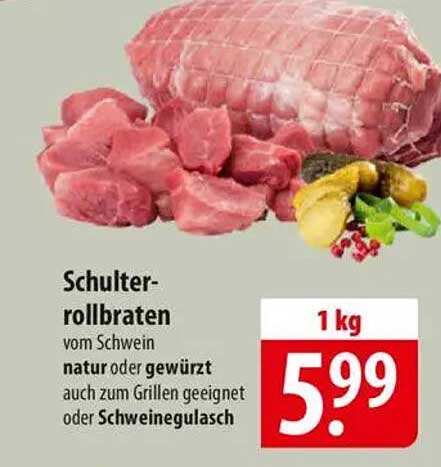 Schulterrollbraten vom Schwein, natur oder gewürzt