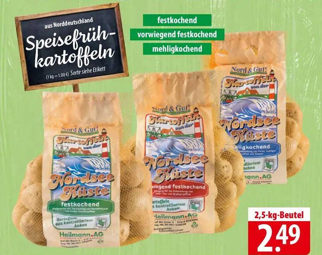 Speisefrühkartoffeln - Nordsee Küste 2,5 kg für nur 2,49 €