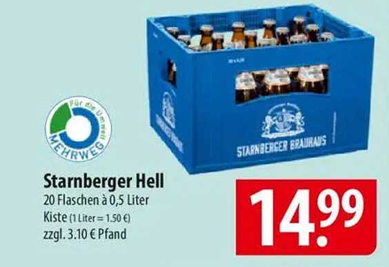 Starnberger Hell - 20 Flaschen à 0,5 Liter Kiste