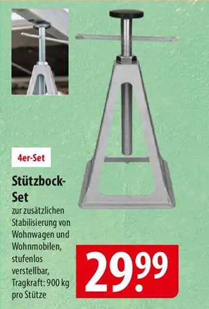 Stützbock-Set zur zusätzlichen Stabilisierung von Wohnwagen und Wohnmobilen, 4er-Set