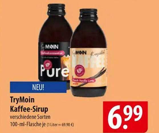 TryMoin Kaffee-Sirup verschiedene Sorten