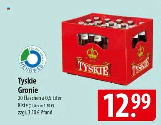 Tyskie Gronie 20 Flaschen à 0,5 Liter Kiste