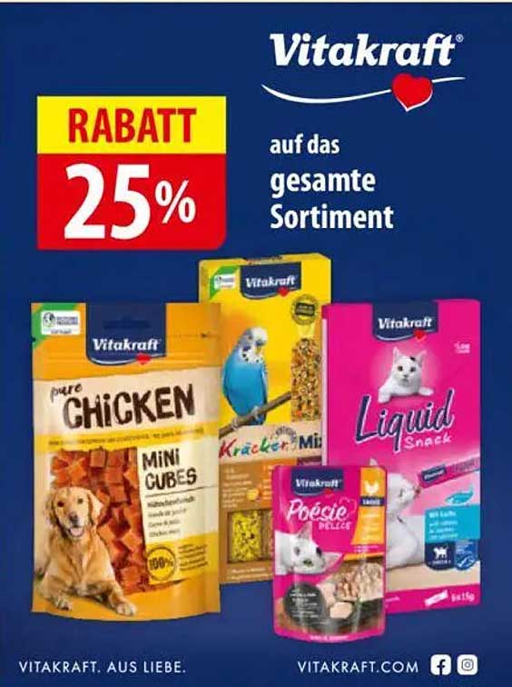 Vitakraft - 25% Rabatt auf das gesamte Sortiment