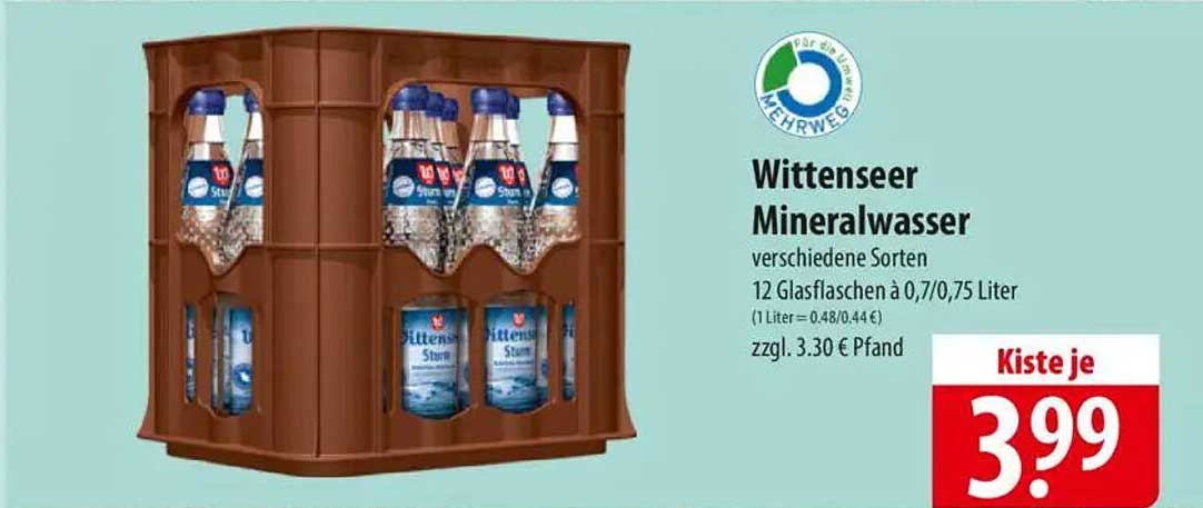 Wittenseer Mineralwasser - 12 Glasflaschen