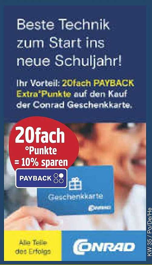 20fach PAYBACK Extra-Punkte auf den Kauf der Conrad Geschenkkarte