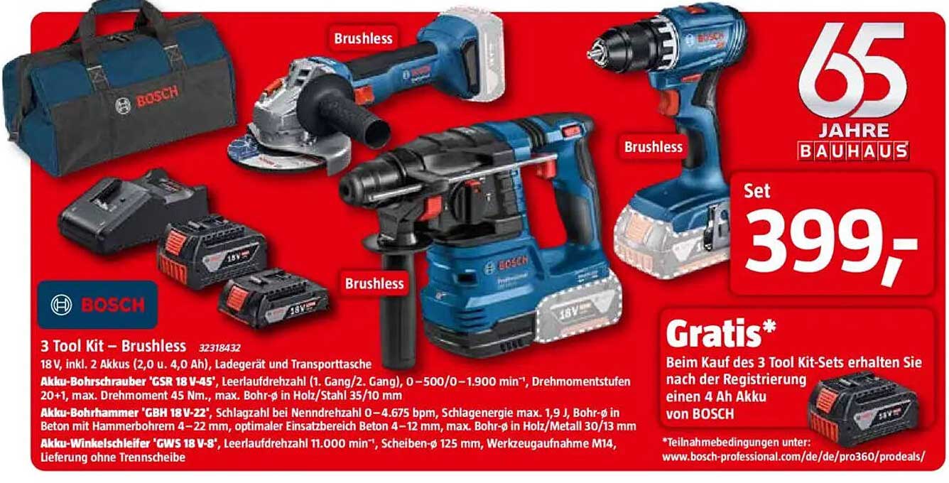 3 Tool Kit – Brushless von Bosch