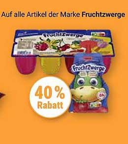 40% Rabatt auf alle Artikel der Marke Fruchtzwerge