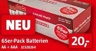 65er-Pack Batterien AA + AAA