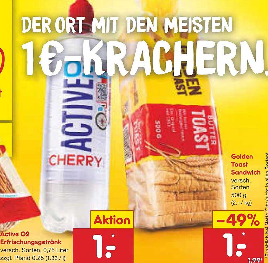 Active O2 Erfrischungsgetränk und Golden Toast Sandwich - Unglaubliche Aktionen!