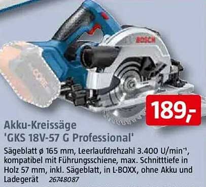 Akku-Kreissäge 'GKS 18V-57 G Professional'