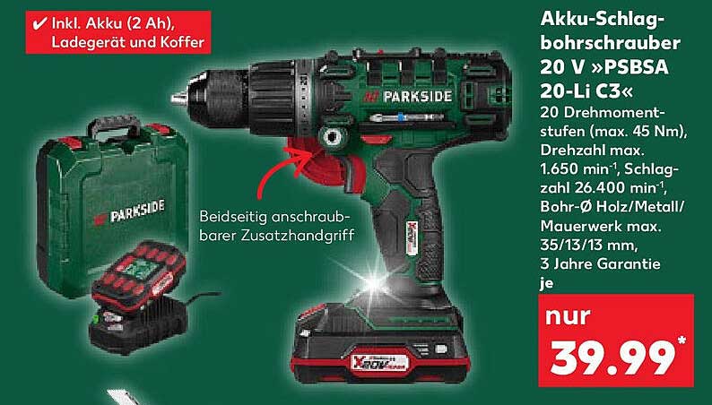 Akku-Schlagbohrschrauber 20 V »PSBSA 20-Li C3«