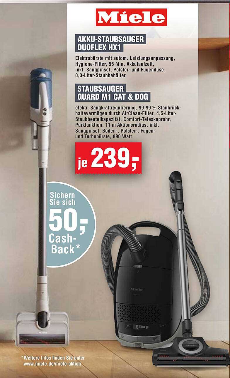 Akku-Staubsauger DUOFLEx HX1 und STAUBSAUGER GUARD M1 CAT & DOG