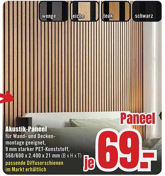 Akustik-Panel für Wand- und Deckenmontage