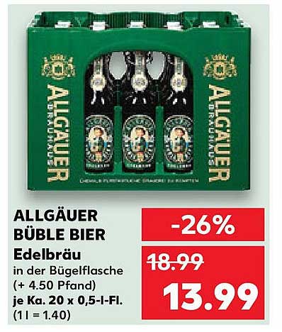 ALLGÄUER BÜBLE BIER 20 x 0,5l