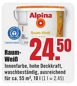 Alpina Raum-Weiß Innenfarbe 10 l