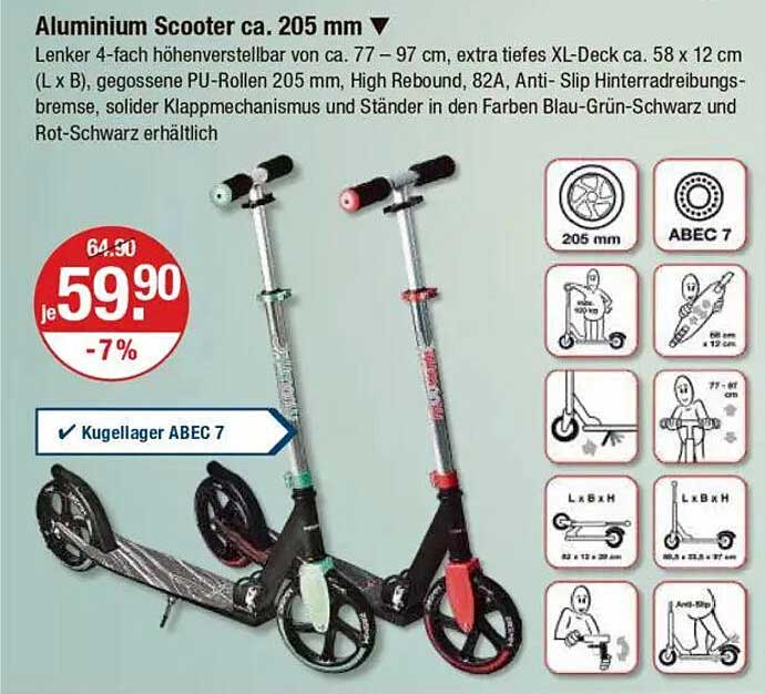 Aluminium Scooter ca. 205 mm