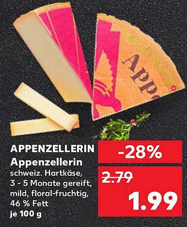 APPENZELLERIN Appenzellerin Schweiz, Hartkäse, 3 - 5 Monate gereift