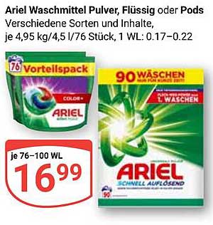Ariel Waschmittel Pulver, Flüssig oder Pods – verschiedene Sorten